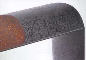 Photograph of a curved textured sculptural form